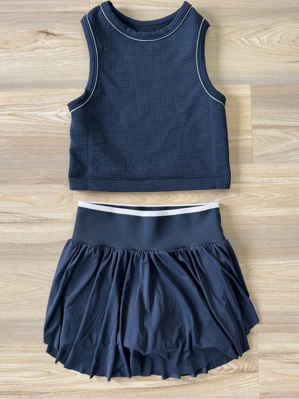 All In Motion | Seamless Piped Muscle Tank Top (Medium) and Skort (Small) Set